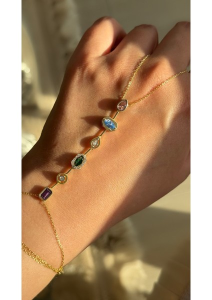 Çok Renkli Rainbow Baget Taşlı Şahmeran fiyatları