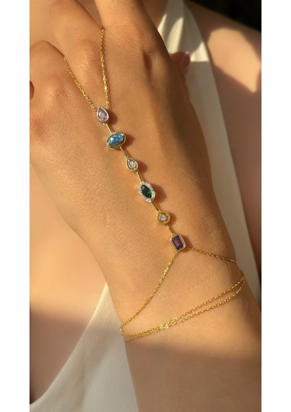 Çok Renkli Rainbow Baget Taşlı Şahmeran modelleri