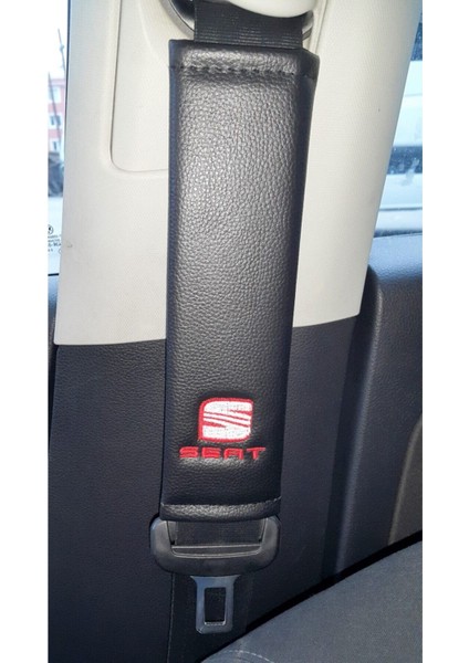 Seat Deri Emniyet Kemer Kılıfı Siyah Iki Adet
