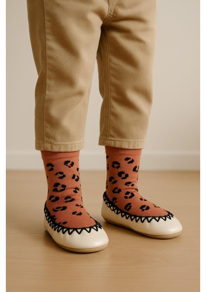 Çocuk Desenli Makosen Soket Çorap Patik Panduf – Kaydırmaz Ev & Anaokulu Ayakkabısı Kahverengi fiyatları