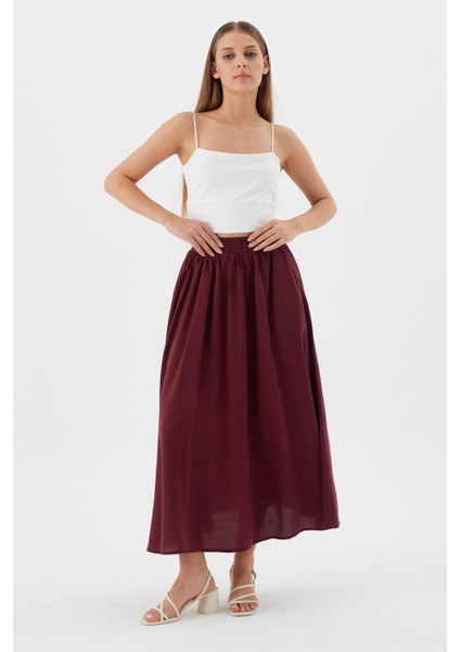 Beli Lastikli Balon Etek Bordo modelleri