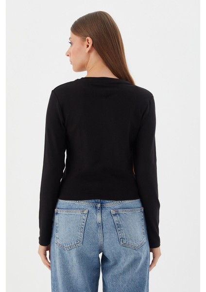 Yakası Fermuarlı Penye Body Sıyah indirimleri