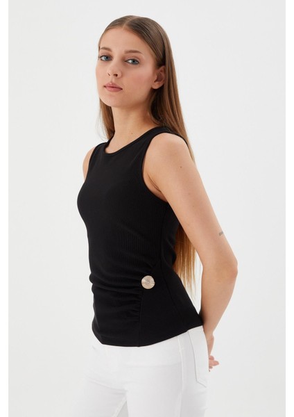 Drapeli Bluz Sıyah fiyatları