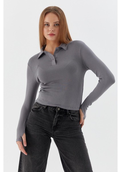 Polo Yaka Body Grı