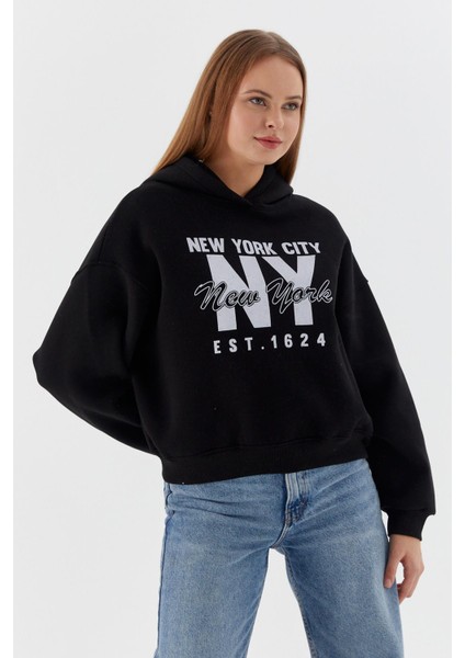 Kapüşonlu Oversize Sweatshirt Sıyah fiyatları