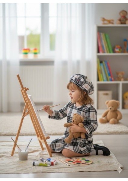 Kız Çocuk Kısa Elbise Şapka Takım Oduncu Kışlık Dar Kalıp Esnek Değil Beyaz fırsatları