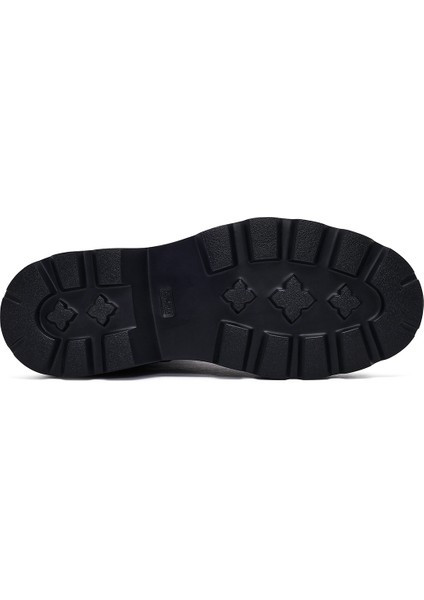 Erkek Siyah Fermuarlı Kalın Tabanlı Deri Bot 25WFD6857FT indirimleri