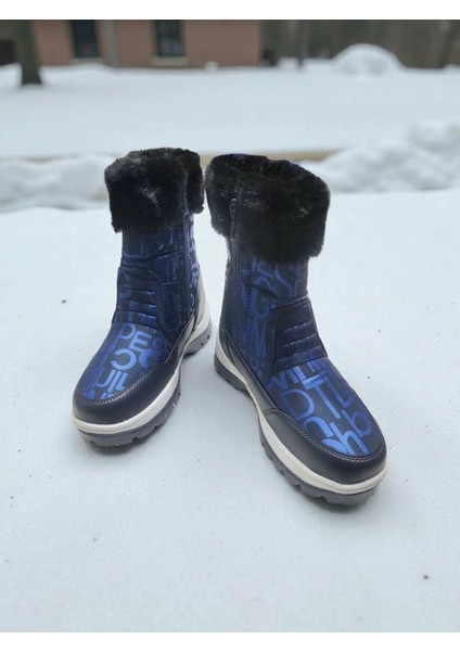 Çocuk Waterproof Su Geçirmez Kürklü Kar Bot modelleri