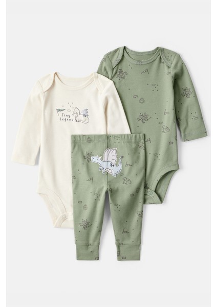 Erkek Bebek Yeşil 3lü Set