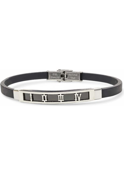 Roma Rakam Desenli Çelik Bileklik 959SCB005