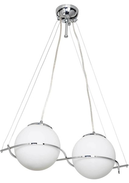 Güney 20'lik Glop Cam Ikili Krom Renkli Camlı Sarkıt Avize