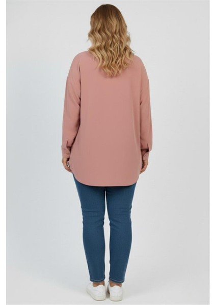 Kadın Büyük Beden Pul Payet Işlemeli Uzun Kollu Gömlek 1985-26 modelleri