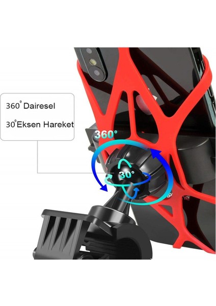 Motosiklet - Bisiklet Gidon Bağlantılı Kıskaçlı Telefon Tutucu Siyah fiyatları