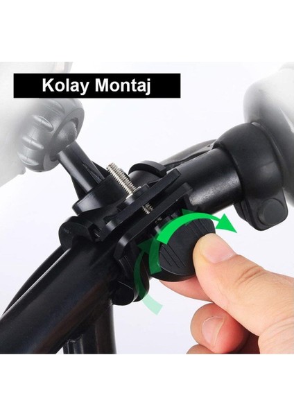 Motosiklet - Bisiklet Gidon Bağlantılı Kıskaçlı Telefon Tutucu Siyah indirimleri