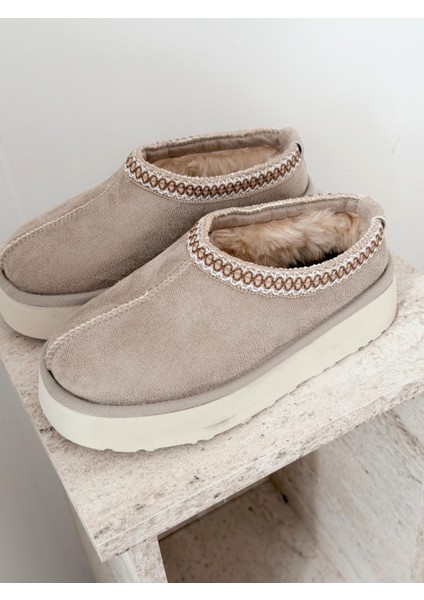 Lefani Kadın Içi Tüylü Terlik Bej Süet fırsatları