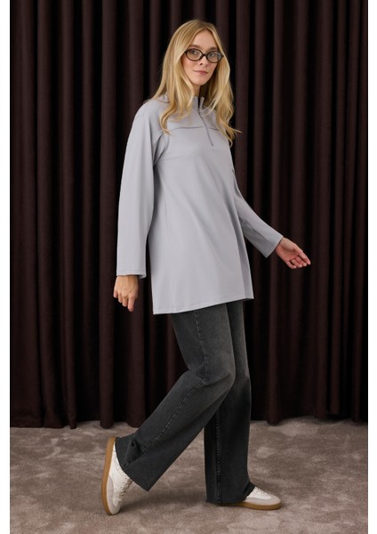 Roba Detaylı Sweat Açık Gri