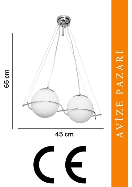 Güney 20'lik Glop Cam Ikili Krom Renkli Camlı Sarkıt Avize fırsatları