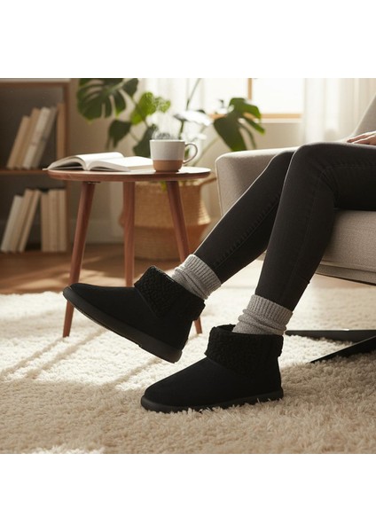 616 Günlük Kadın Bot Süet Içi Kürklü Yüksek Kalın Taban Kışlık Bot fiyatları