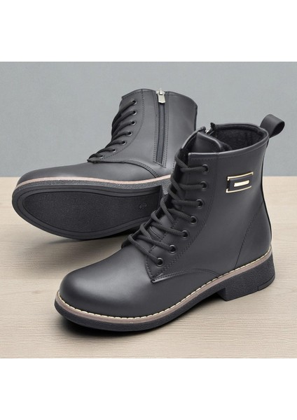 4659 Kadın Bot Ayakkabı Kaymaz Taban Fermuarlı Bağcıklı Günlük Kadın Bot indirimleri