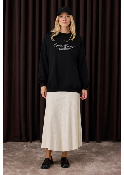 Fitilli Triko Etek Ekru