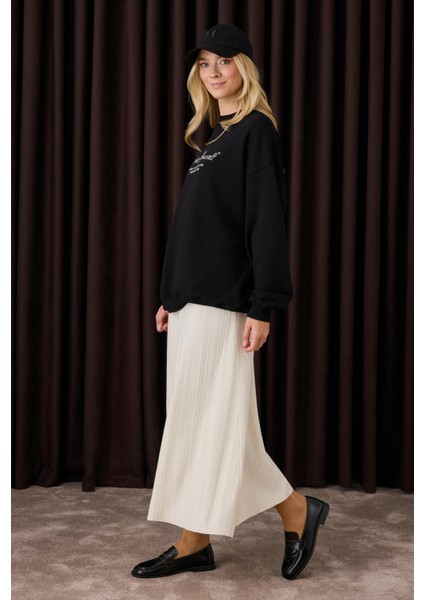 Fitilli Triko Etek Ekru