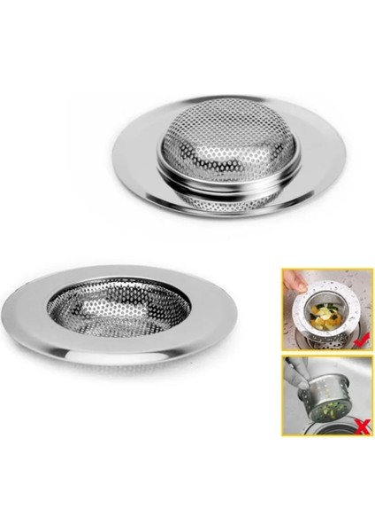 1 Adet Pratik Paslanmaz Çelik Lavabo Süzgeci 7,5 cm Çelik Mutfak Lavabo Süzgeci Evye Süzgeç