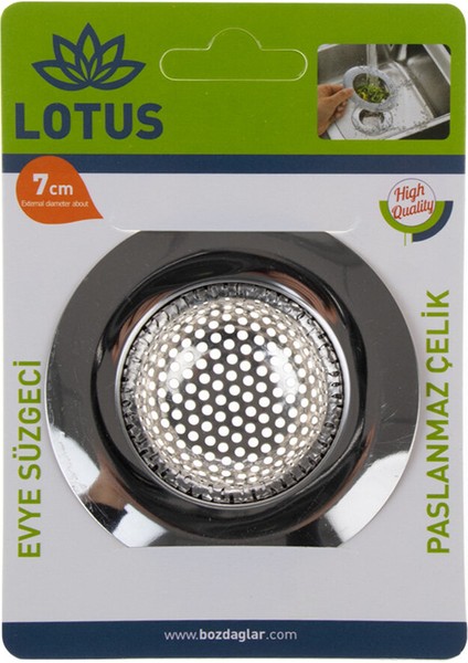 1 Adet Pratik Paslanmaz Çelik Lavabo Süzgeci 7,5 cm Çelik Mutfak Lavabo Süzgeci Evye Süzgeç