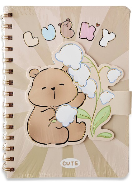 Capybara ‘let’s Go’ 3D Spiralli & Cırt Kapaklı Defter – Renkli Eğlenceli Kırtasiye