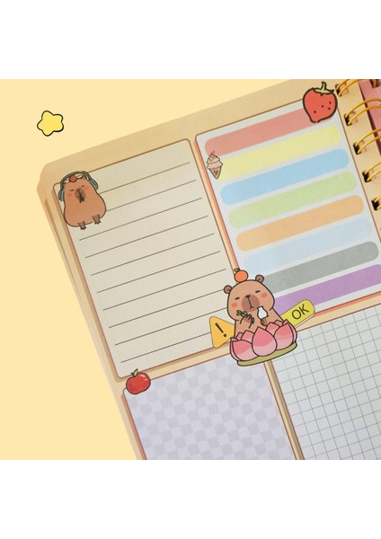 Capybara ‘let’s Go’ 3D Spiralli & Cırt Kapaklı Defter – Renkli Eğlenceli Kırtasiye modelleri
