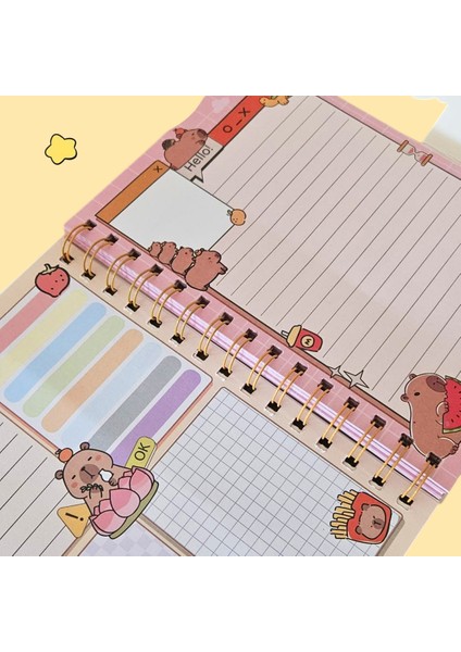 Capybara ‘let’s Go’ 3D Spiralli & Cırt Kapaklı Defter – Renkli Eğlenceli Kırtasiye fırsatları