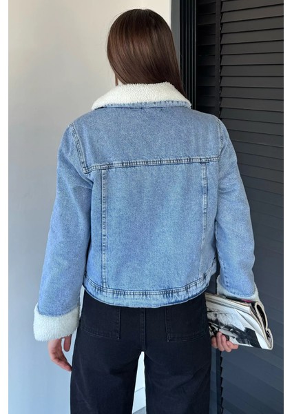 Kadın Içi Peluş Jean Kot Ceket P-00018967 fırsatları