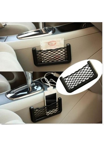 Oto Araba Torpido Telefon Ruhsat Tutucu Fileli Araç Içi Organizer Yapışkanlı File 15X8CM Düzenleyici fiyatları