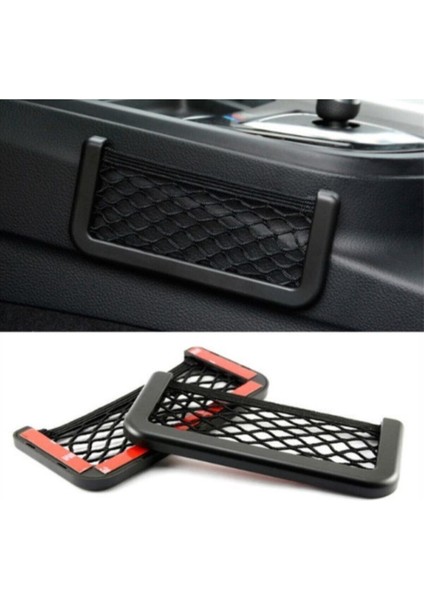 Oto Araba Torpido Telefon Ruhsat Tutucu Fileli Araç Içi Organizer Yapışkanlı File 15X8CM Düzenleyici indirimleri