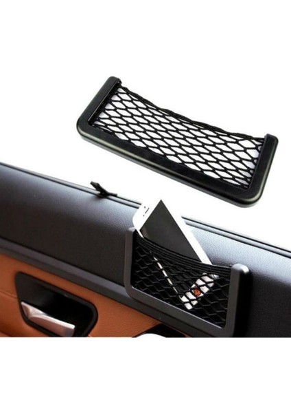 Oto Araba Torpido Telefon Ruhsat Tutucu Fileli Araç Içi Organizer Yapışkanlı File 15X8CM Düzenleyici