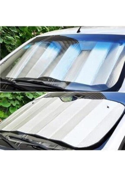 Ön Cam Oto Metalize Alüminyum Uyumlu Katlanabilir Güneşten Koruyucu Perde Güneşlik 150X70CM fiyatları