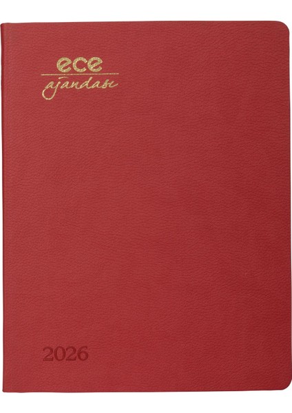 Ajandası Alaçatı 2026 Kırmızı - Haftalık 110GR. Ithal Kağıt Lastikli 18,5X23,5