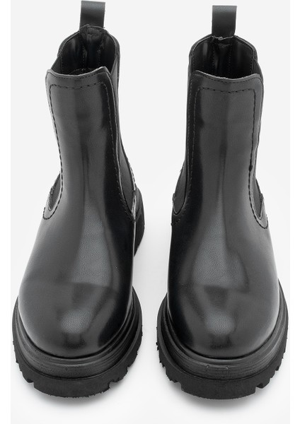 Kadın Lastikli Fermuar Aksesuarlı Tırtıklı Kalın Taban Günlük Bot Rupit Siyah indirimleri