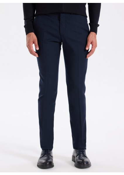 Normal Bel Açık Paça Paça Slim Fit Koyu Lacivert Erkek Pantolon Cıty- 4 modelleri