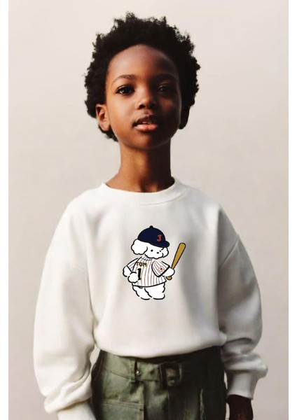 Erkek Çocuk Baskılı 3 Iplik Kumaş Pamuklu Sweatshirt