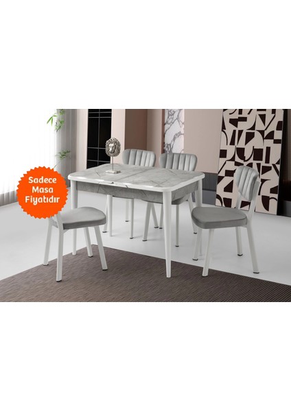 Lagina Ortadan Açılır Büyüyen Yemek Masası Mermer Desenli 80X130CM Sadece Masa Fiyatıdır fiyatları
