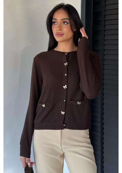 Kadın Fiyonk Düğmeli Triko Hırka P-00018493 fiyatları