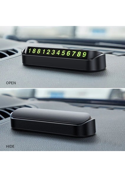 Araç Içi Numaratör Park Telefon Numarası Numaratik Tel Fosforlu - Siyah