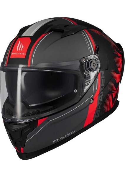 mt Braker Sv Charm B5 Mat Siyah Kırmızı Kapalı Kask
