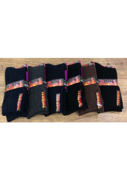 Dündar 6 Çift Kadın Kışlık Havlu Termal Plus Soket Çorap 36 - 40 No modelleri