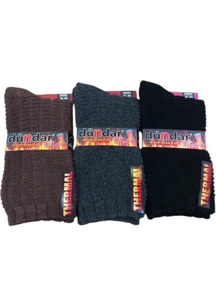 Dündar 6 Çift Kadın Kışlık Havlu Termal Plus Soket Çorap 36 - 40 No fırsatları