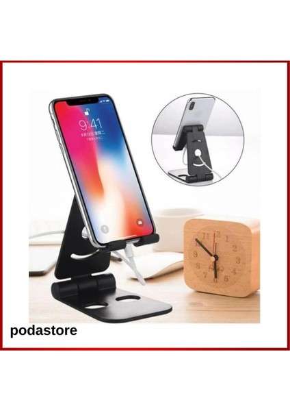 Katlanabilir Masa Üstü Telefon Standı. Siyah Plastik Materyal. Kolay Kullanım. Akrobat Siyah 1 Yıl T fiyatları