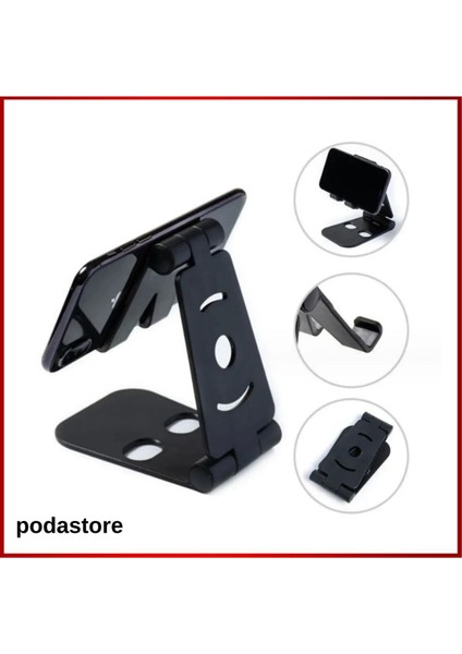 Katlanabilir Masa Üstü Telefon Standı. Siyah Plastik Materyal. Kolay Kullanım. Akrobat Siyah 1 Yıl T fırsatları
