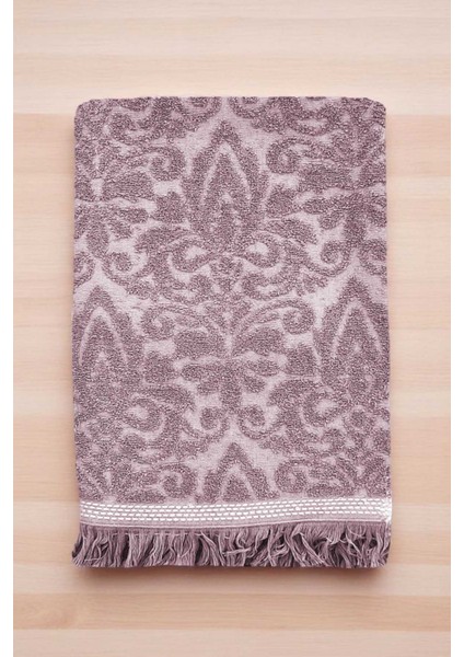 2 Parça Jakarlı Banyo Havlu Takımı &AMP;#37;100 Pamuklu 90X150 cm Arden Mor modelleri