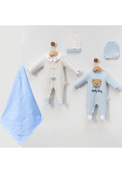 Yeni Doğan Erkek Bebek 0/3-3/6 Ay Baby Boy 2li Tulum Seti ve Müslin Battaniye Takım fiyatları