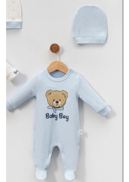 Yeni Doğan Erkek Bebek 0/3-3/6 Ay Baby Boy 2li Tulum Seti ve Müslin Battaniye Takım indirimleri